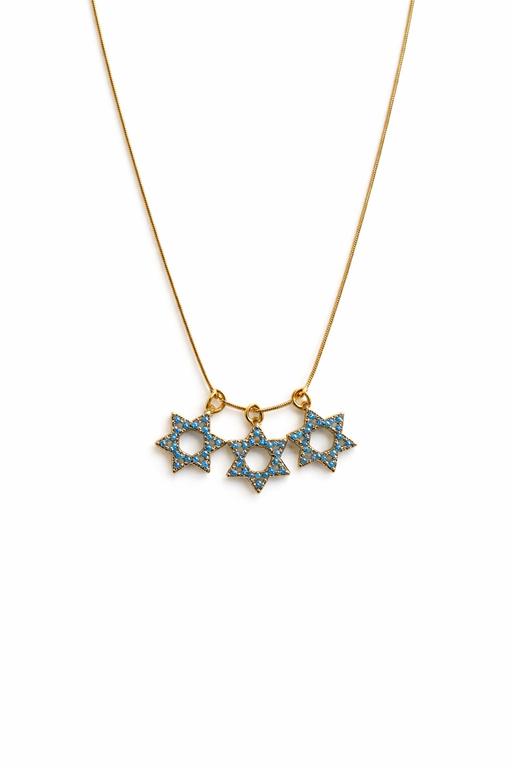Neshama Necklace – Teal Triple Star