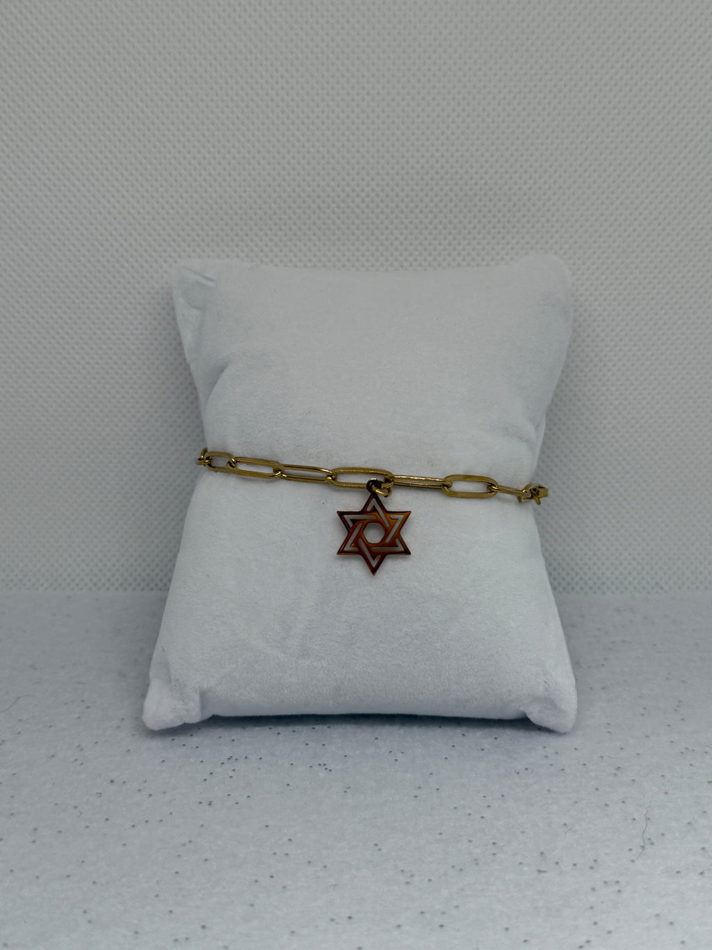 Star Of David paperclip chain bracelet