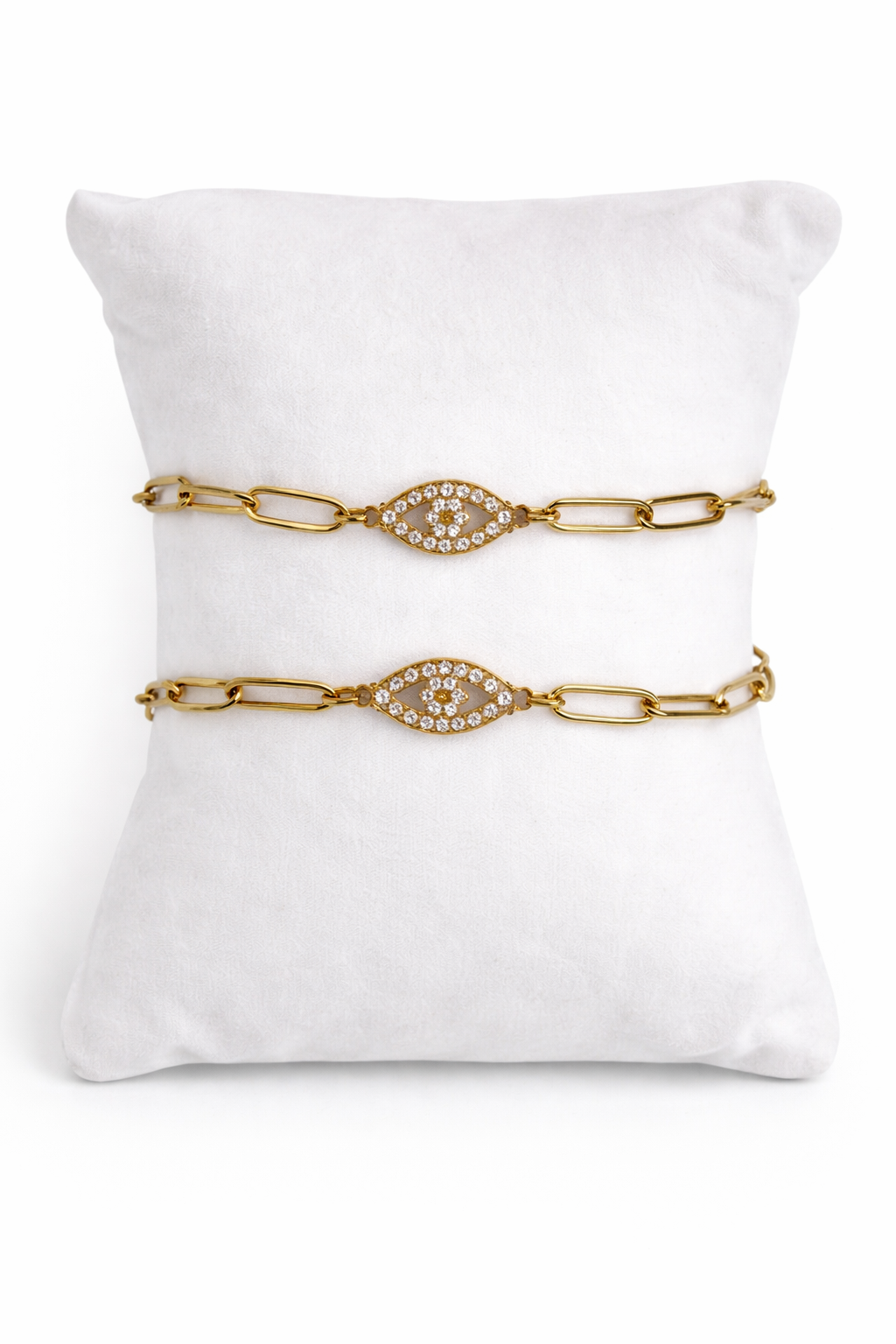 Evil eye paperclip bracelet