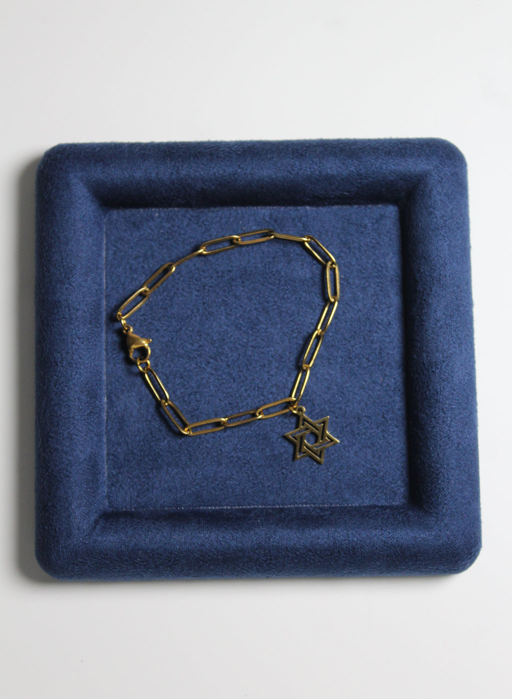 Star Of David paperclip chain bracelet