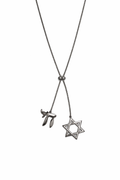 Chai and Magen David drop necklace
