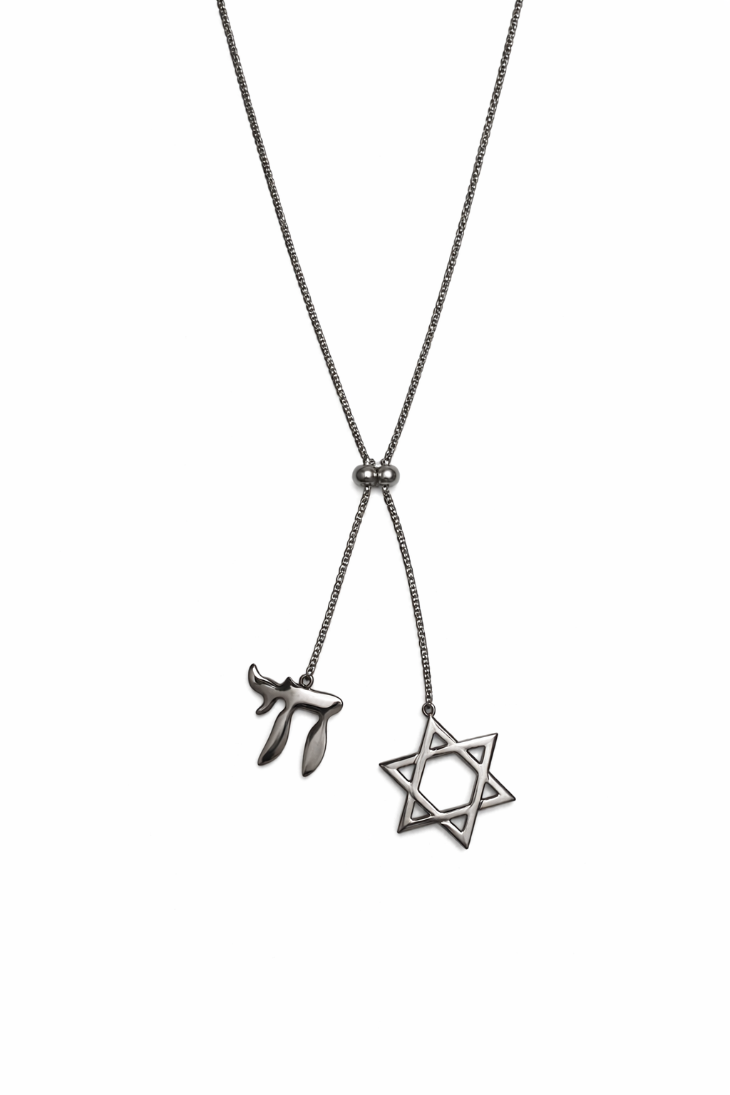 Chai and Magen David drop necklace