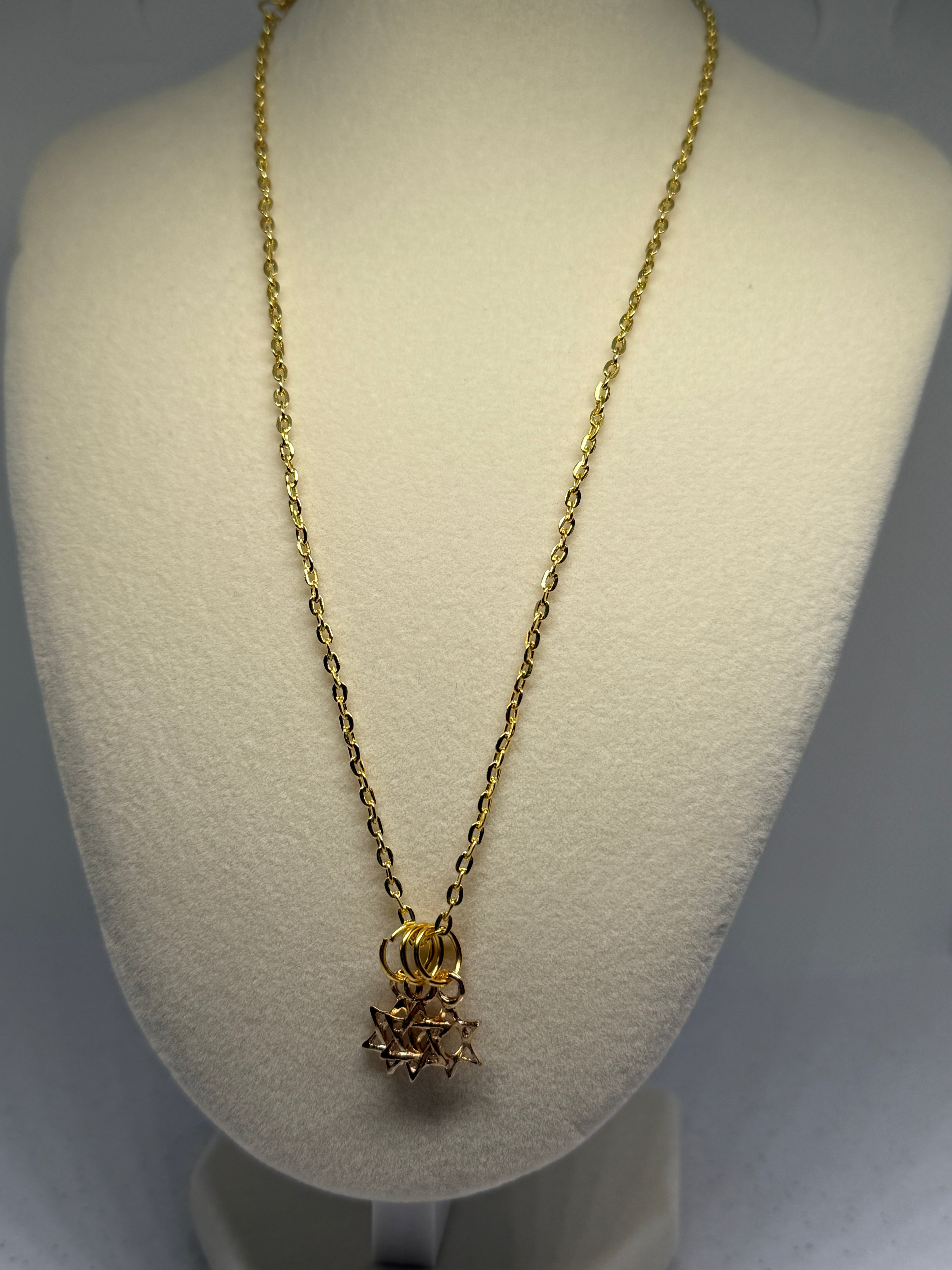 Star Of David cluster necklace
