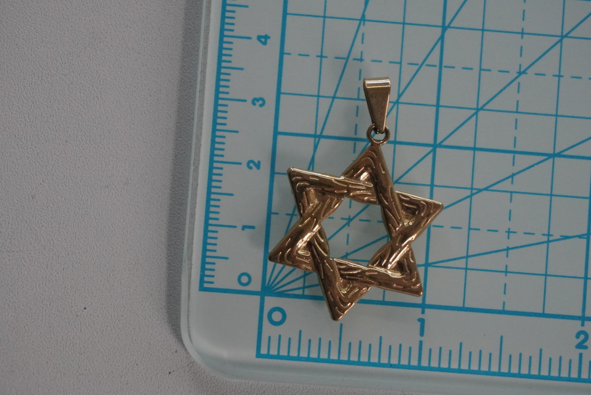 Large Textured Magen David Charm
