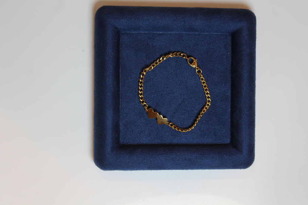 Double heart bracelet