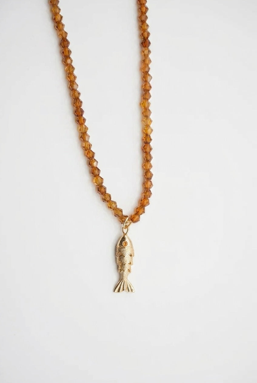 Bronze fish necklace