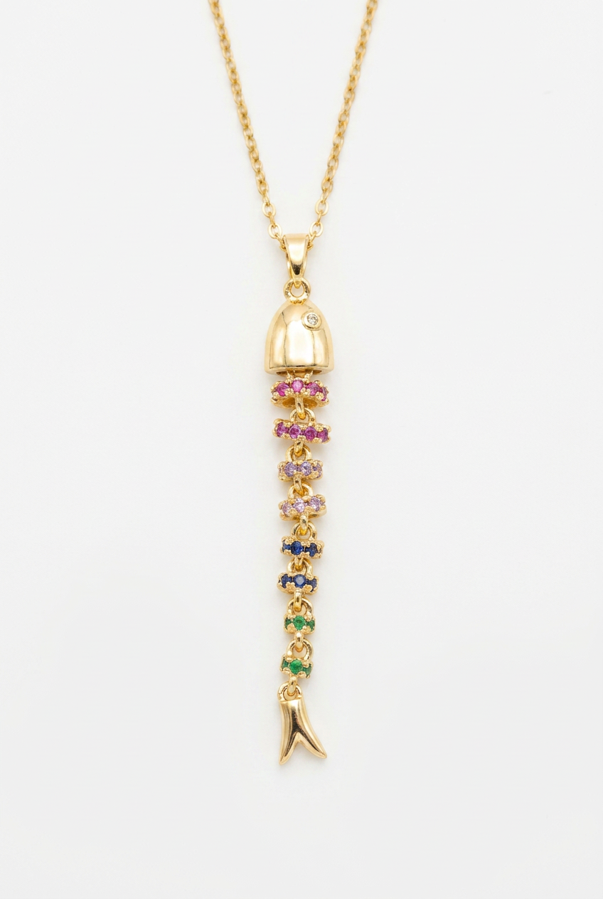 Rainbow fish necklace