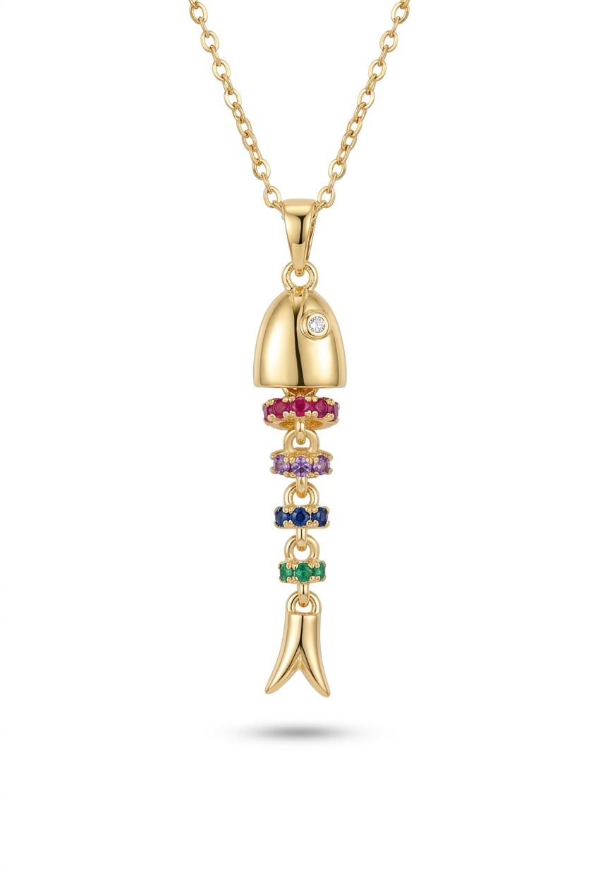 Rainbow fish necklace