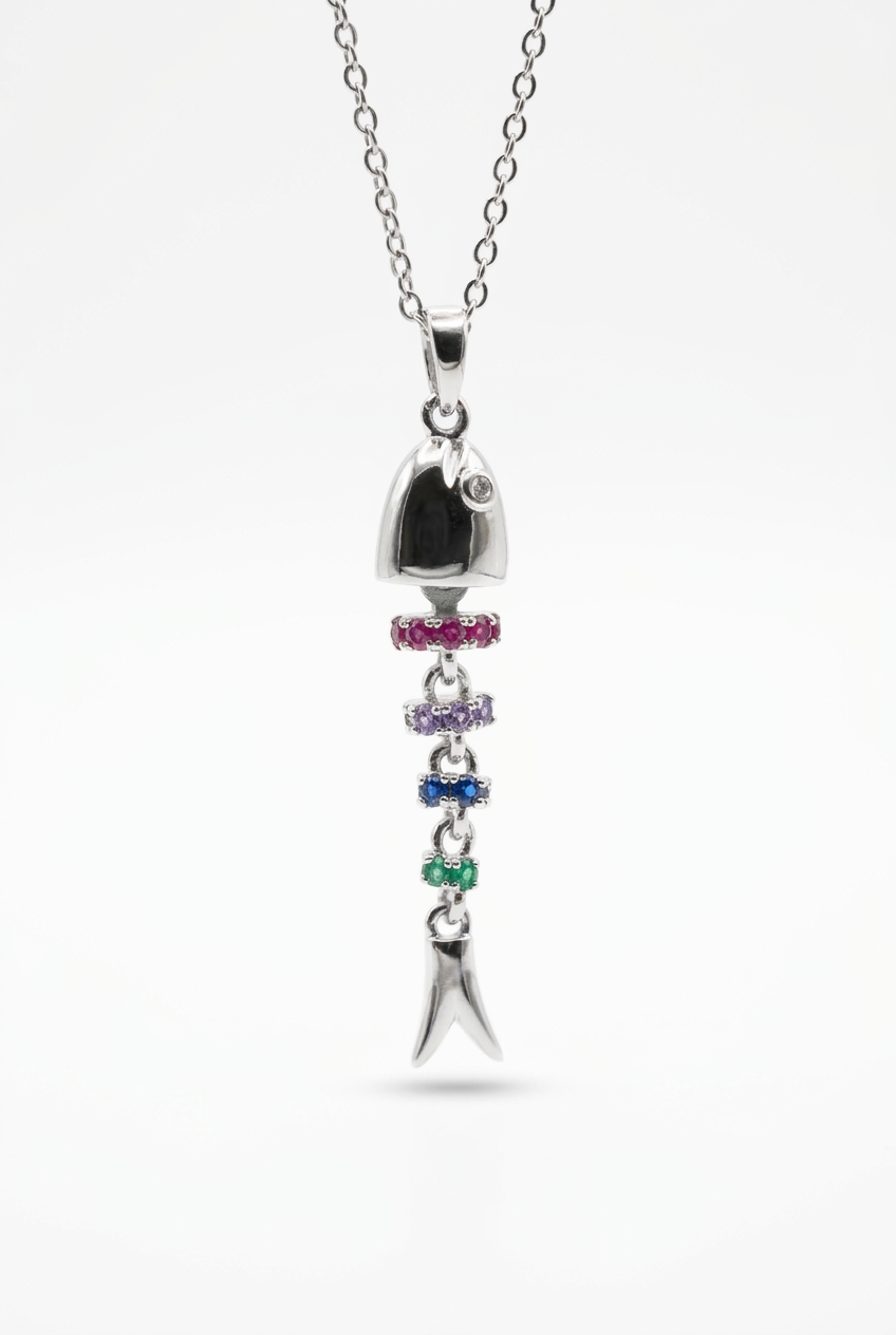 Rainbow fish necklace