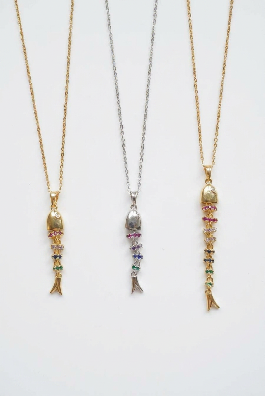 Rainbow fish necklace