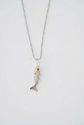 Silver sea fish necklace