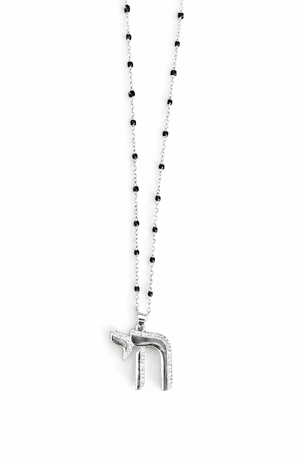 Silver and black rosary chai