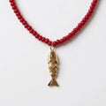 Ruby Red Fish Necklace