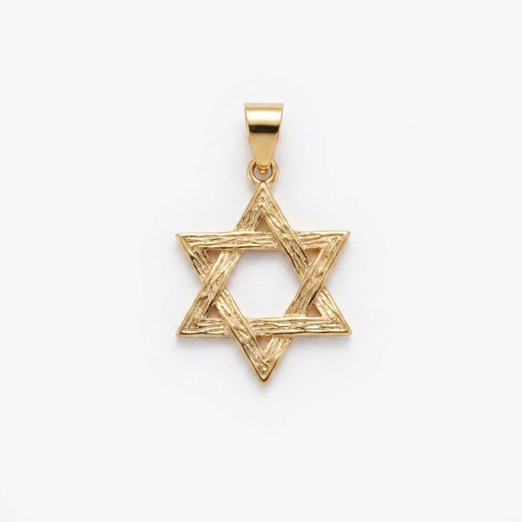 Large Textured Magen David Charm