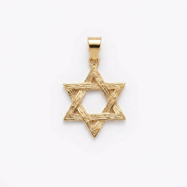 Large Textured Magen David Charm by Shukstack