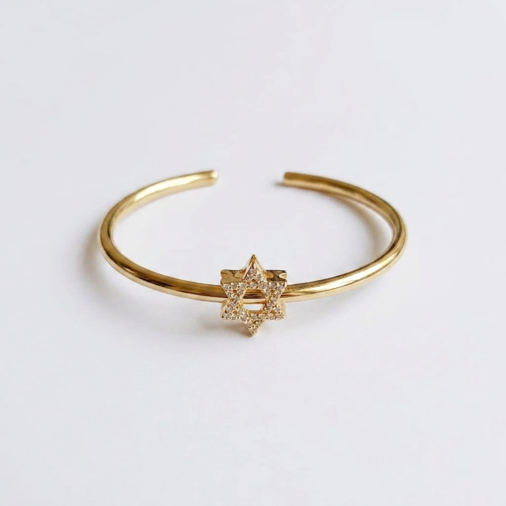 Pavé Magen David Cuff Bracelet