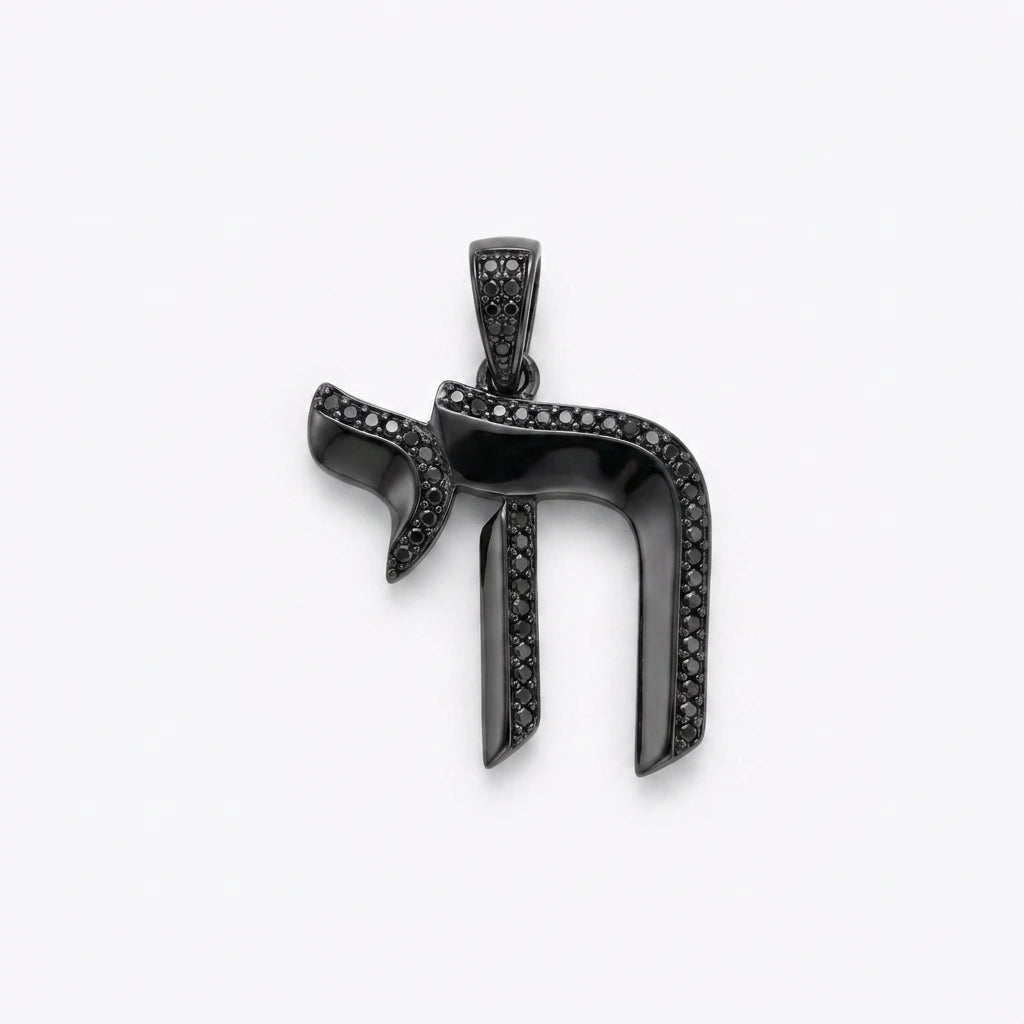 Black Pave Chai Charm