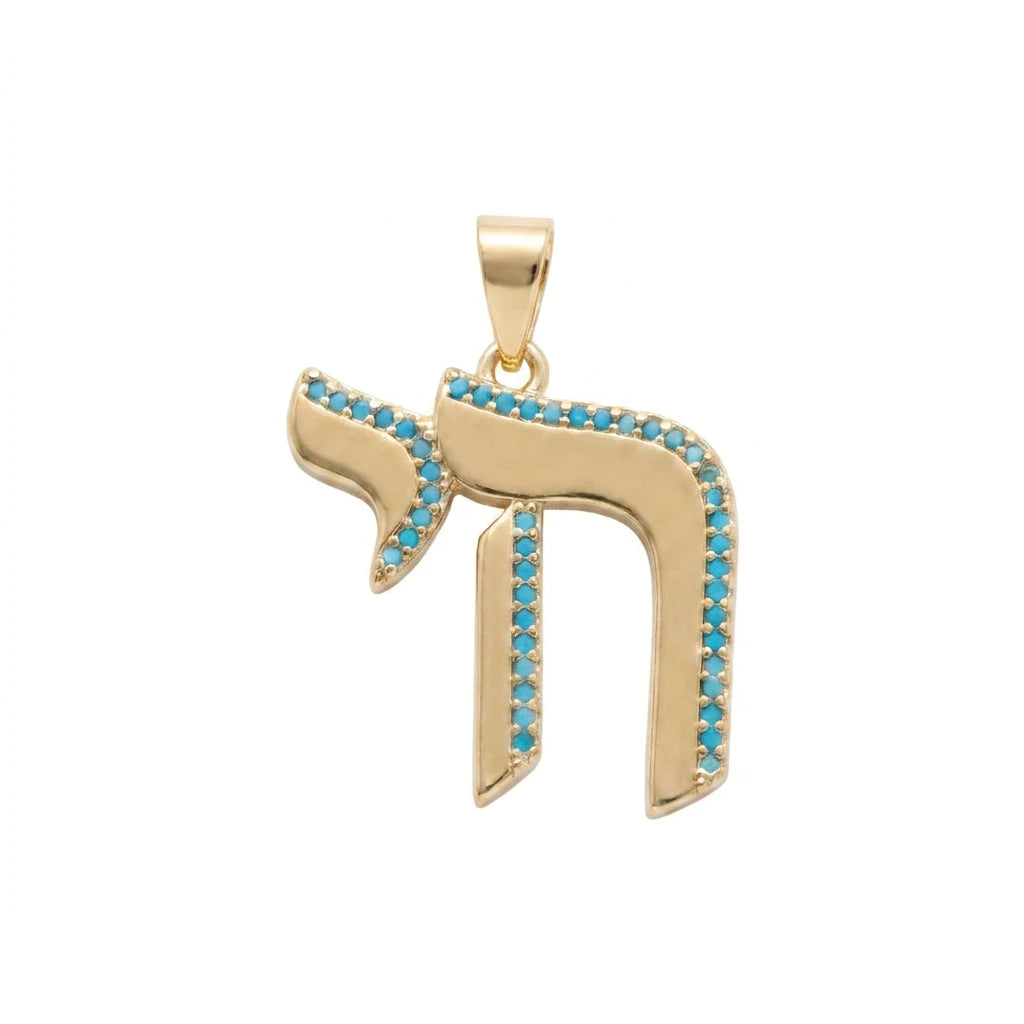 Light Blue Pavé Chai Charm