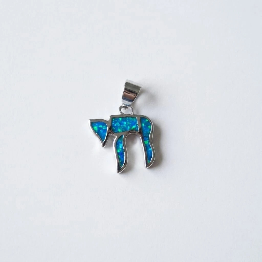 Silver Blue Chai Charm