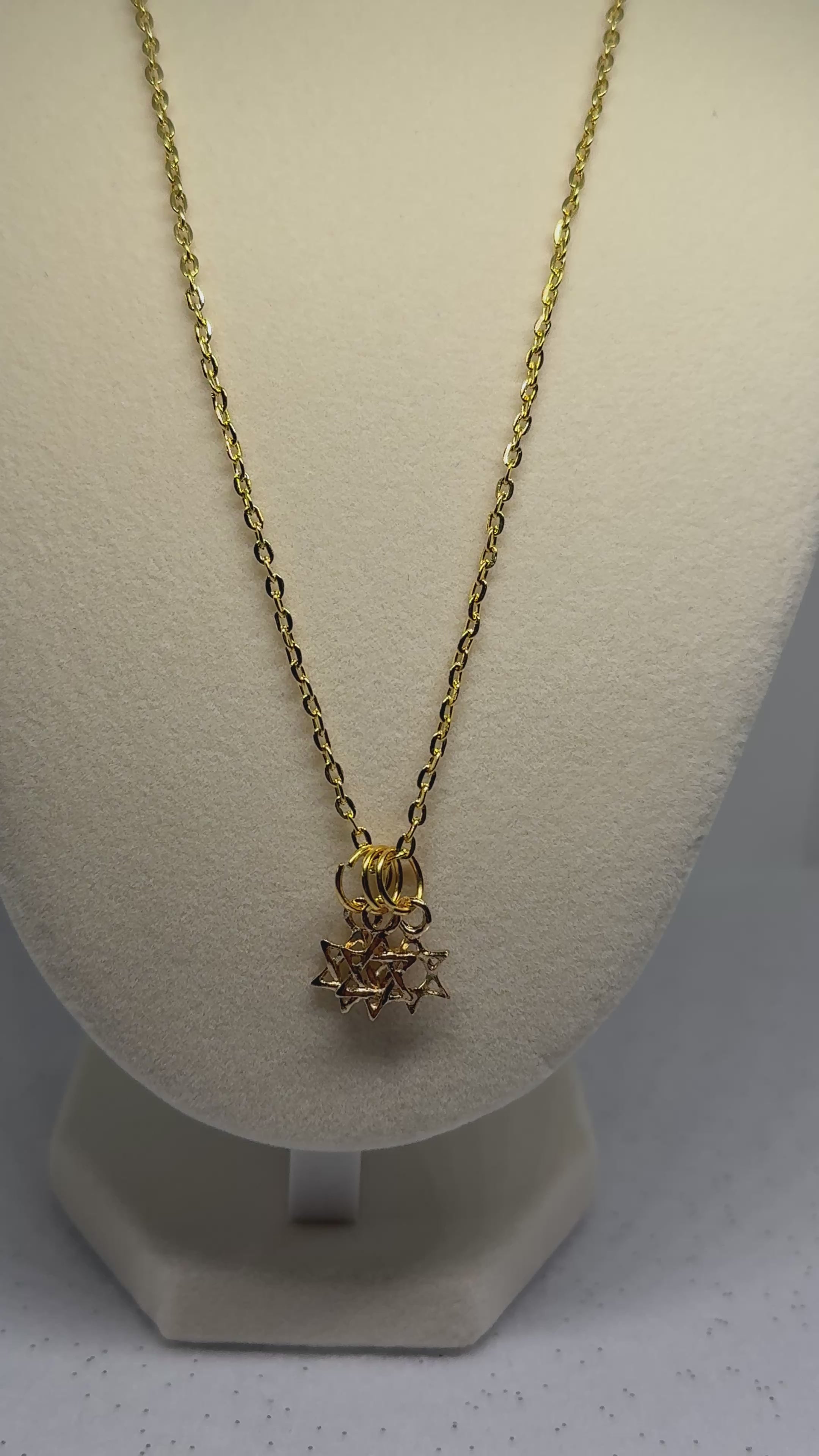 Star Of David cluster necklace